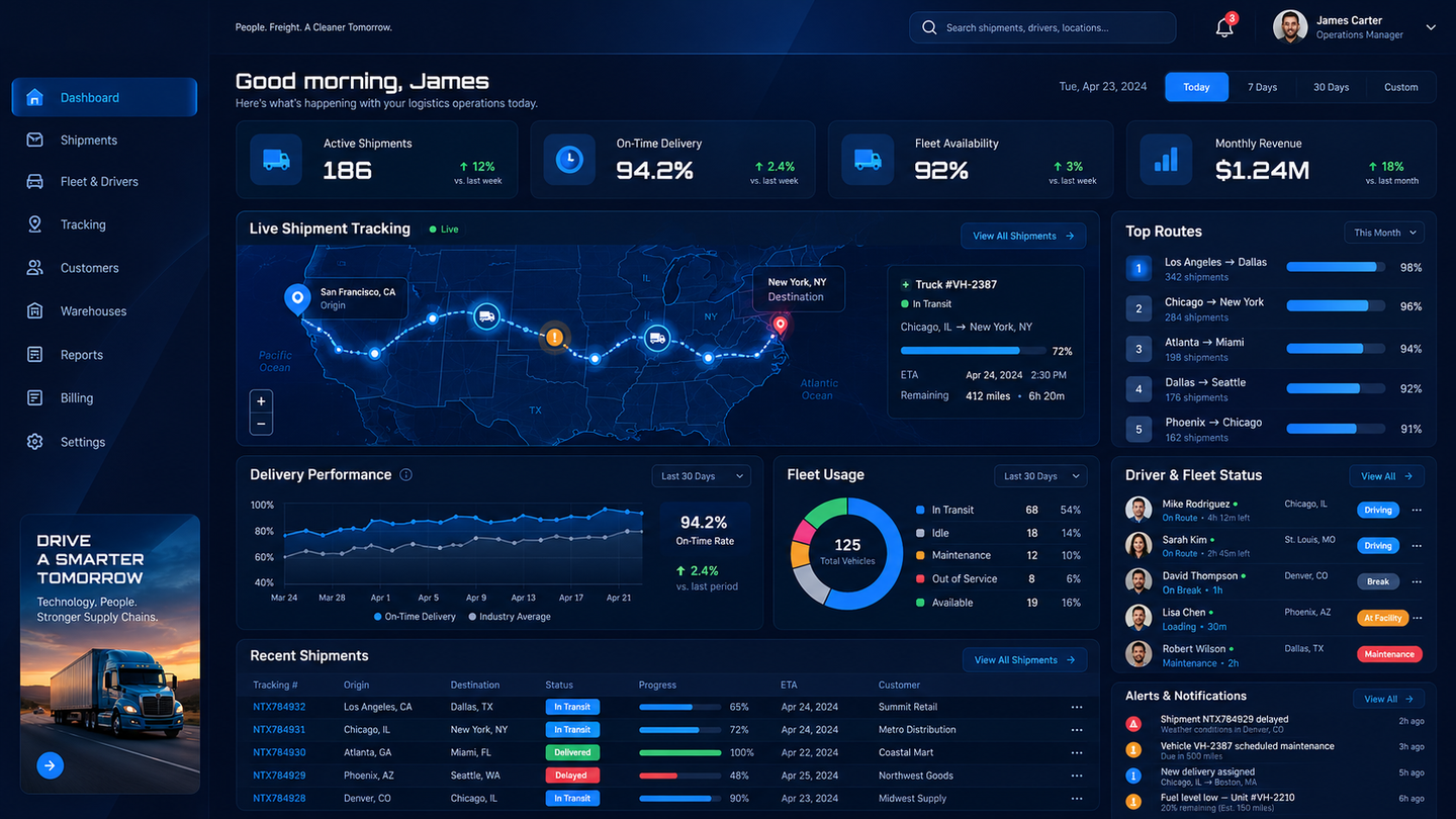 vertexfreight analysis dashboard